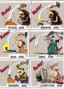 évolution humaine age pierre bronze fer moyen-age et temps moderne ordinateur