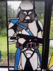 un vitrail avec un stormtrooper Clone-Trooper star wars