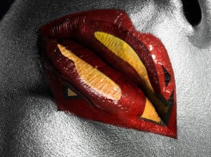 lèvres superman geek fille femme avengers bouche